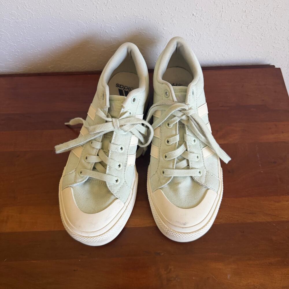 Adidas Bravado 2.0 Platform Light Green White Lace Up Casual Sneaker Womens 8 - Picture 2 of 7